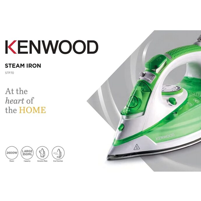 كينوود مكواة بخار 2200 وات مع قاعدة سيراميك STP60.000WB أبيض / أزرق Kenwood Steam Iron 2200W with Ceramic Soleplate,