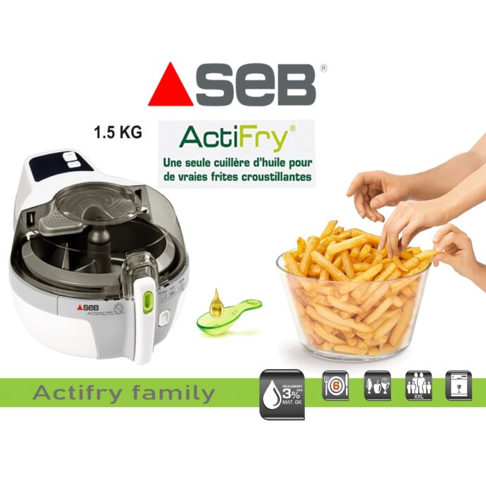 مقلاة سيب AH900000 أكتيفراي العائلية 1.5 كجم بيضاء Seb AH900000 Friteuse Actifry Family 1,5 kg Blanc