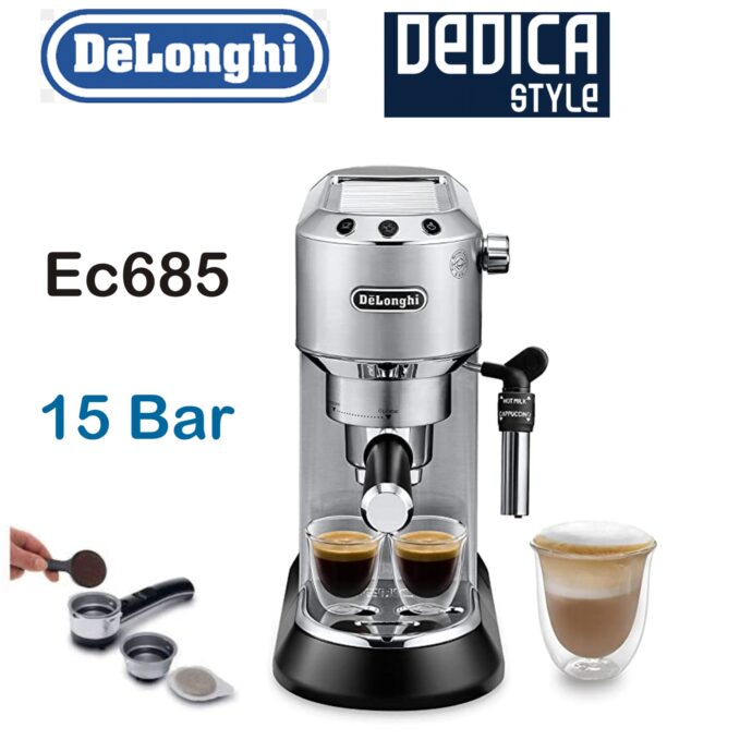 ديلونجي آلة تحضير قهوة الاسبرسو بالضخ ديديكا ستايل، -Espresso Delonghi Dedica EC685