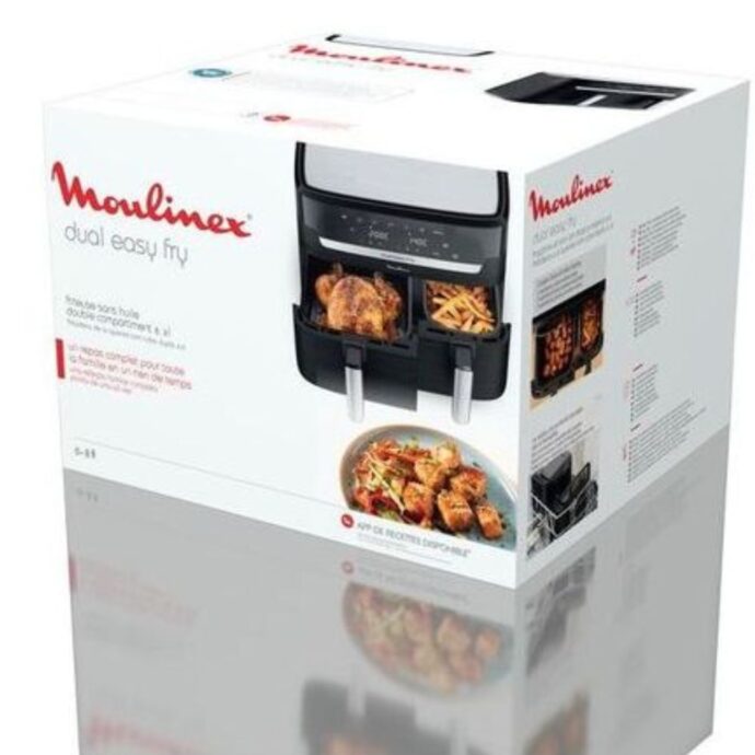 ⁦مقلاة هوائية Moulinex Friteuse sans huile Dual Easy Fry & Grill EZ905B20-2700W - 8 programmes - 2 Tirroire- 8.3L⁩ - الصورة ⁦5⁩