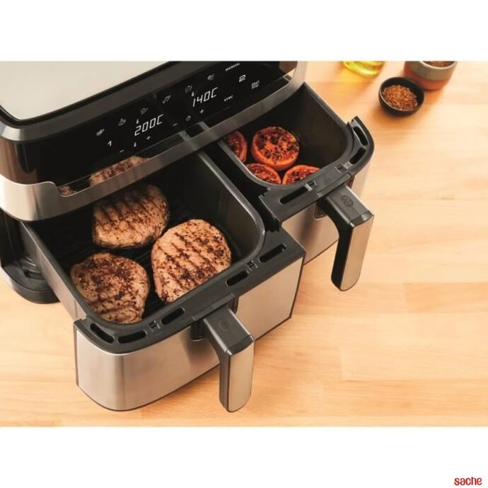 ⁦مقلاة هوائية Moulinex Friteuse sans huile Dual Easy Fry & Grill EZ905B20-2700W - 8 programmes - 2 Tirroire- 8.3L⁩ - الصورة ⁦7⁩