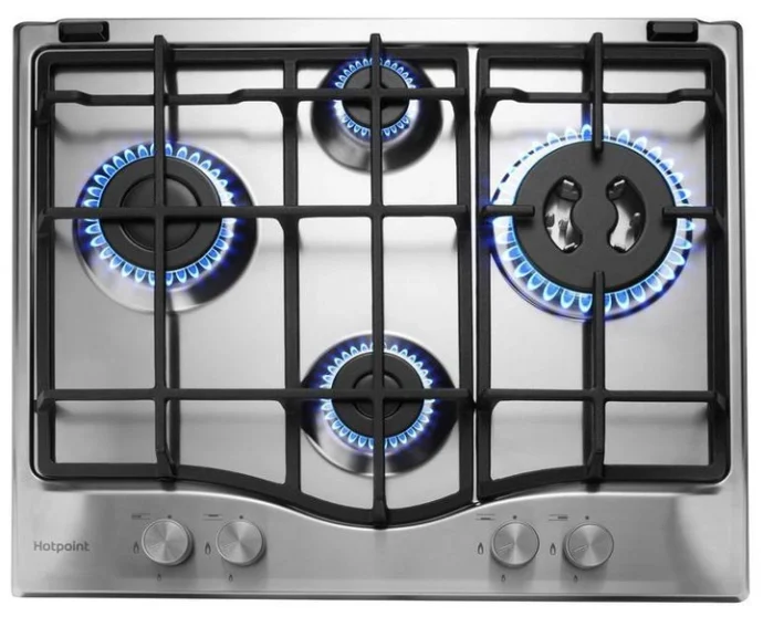 ⁦لوحة طبخ اريستون غاز ستانلس ستيل 4 شعلة 60 سم شواية زهر Ariston Plaque De Cuisson Ariston A Gaz Inox 4 Feux 60 Cm grillage en fonte⁩ - الصورة ⁦3⁩