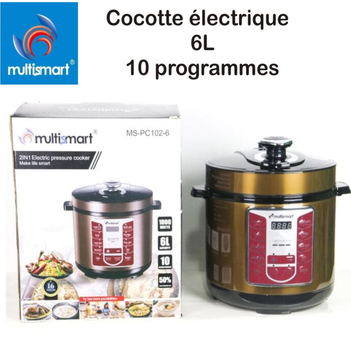 قدر الضغط العالي والبخار Smart Cocotte MultiSmart سعة 6 لتر Autocuiseur Haute Pression & Cuiseur Vapeur Smart Cocotte MultiSmart 6L