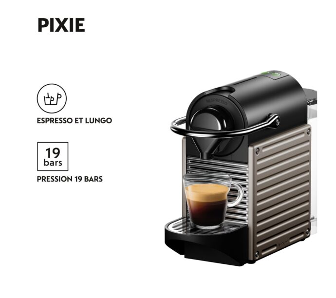 ماكينة قهوة نسبرسو NESPRESSO PIXIE M112 Pixie ألومنيوم أسودNespresso Machine A Cafe NESPRESSO PIXIE M112 Pixie NOIR Aluminium