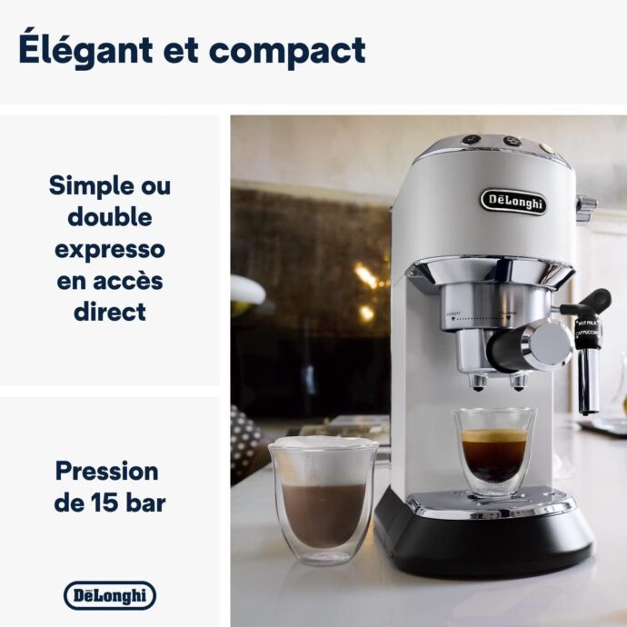 ⁦ديلونجي آلة تحضير قهوة الاسبرسو بالضخ ديديكا ستايل، -Espresso Delonghi Dedica EC685⁩ - الصورة ⁦9⁩