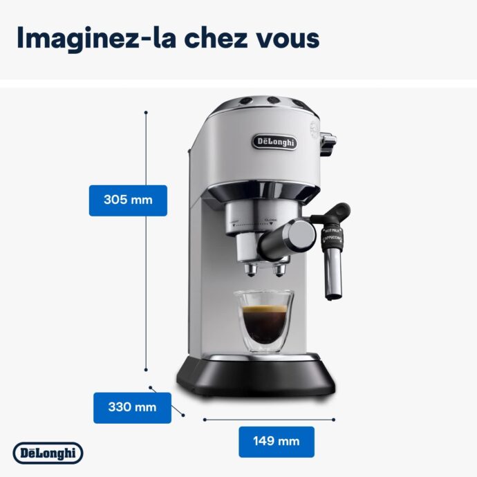 ⁦ديلونجي آلة تحضير قهوة الاسبرسو بالضخ ديديكا ستايل، -Espresso Delonghi Dedica EC685⁩ - الصورة ⁦6⁩