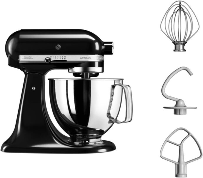 ⁦كيتشن ايد كيتشن ايد عجانة Pétrin KitchenAid 5Ksm125Eob أرتيزان اونيكس 4.8 لتر 300 وات اسود⁩ - الصورة ⁦3⁩