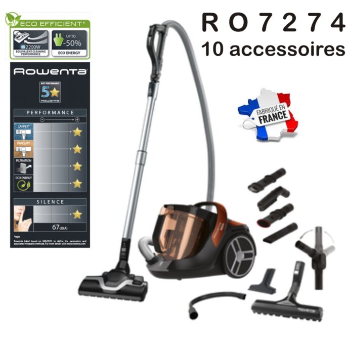 مكنسة كهربائية روينتا بدون كيس - Aspirateur Rowenta X-Trem Power Cyclonic - RO7274EA - 550W