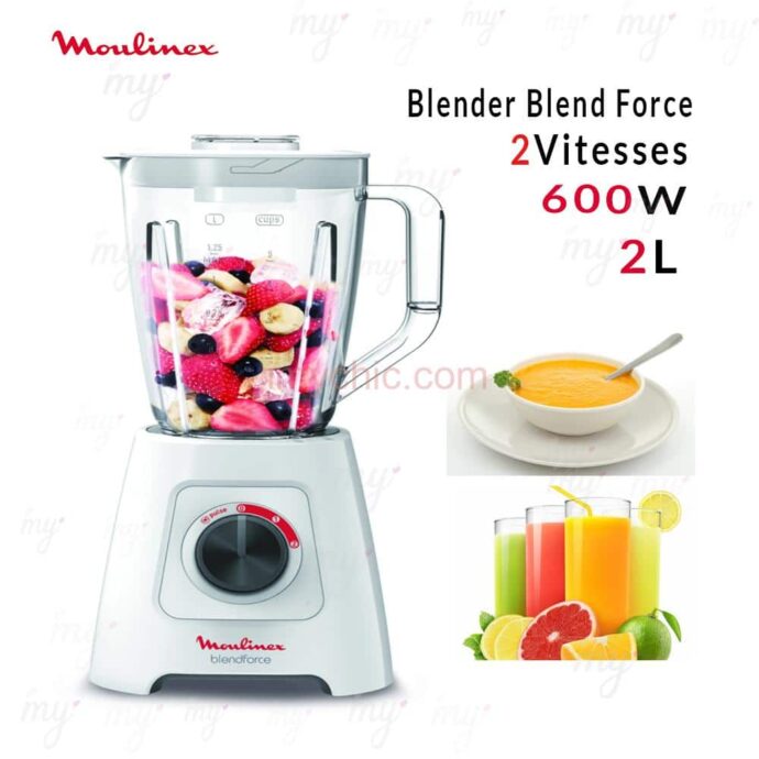 خلاط متعدد الوظائف - سرعتان - 2 لتر - 600 وات - Blender Multifoncion 2 Vitesses 2L 600W BlendForce Moulinex LM420110