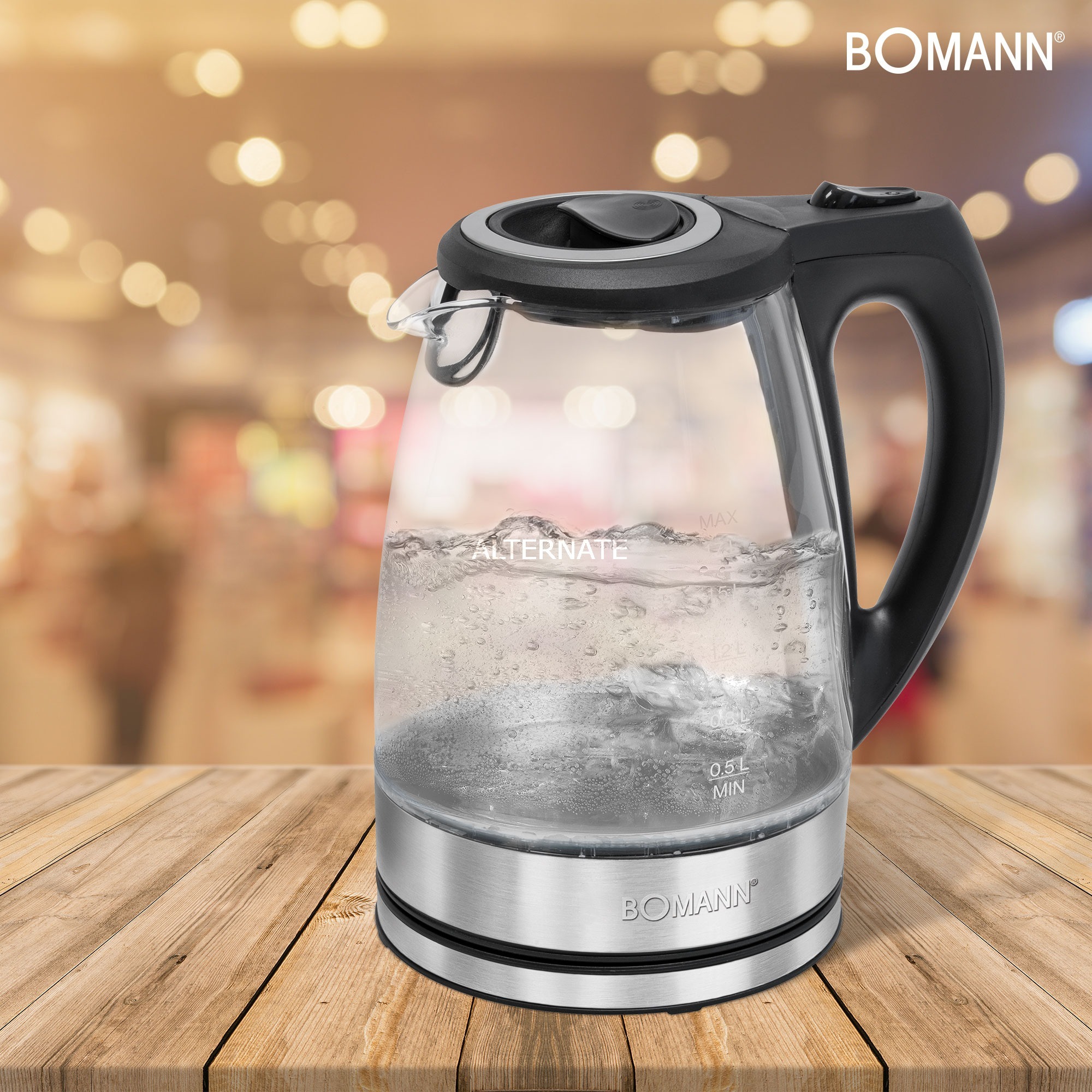 غلاية بومان WKS 6032 G CB 1.7 لتر 2200 وات شفاف Bomann WKS 6032 G CB bouilloire 1,7 L 2200 W Transparent