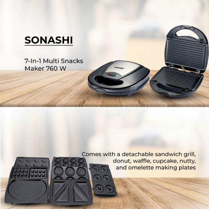 ⁦آلة متعددة الوظائف Sonashi Panineuse Multi Grill 7 En 1 Et Machine A Collations Multiples Ssm-862⁩ - الصورة ⁦7⁩