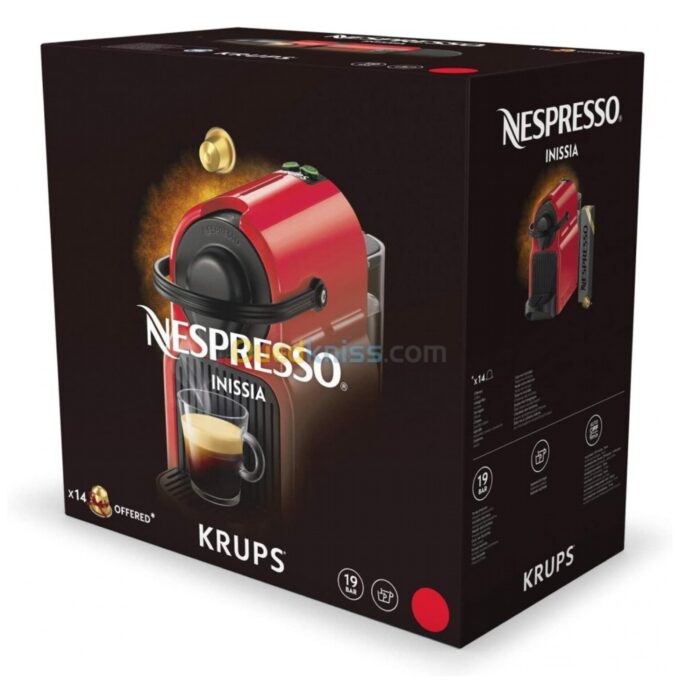 ⁦ماكينة تحضير القهوة نيسبريسو اينسياCafetière Nespresso Inissia 19 Bars capsules⁩ - الصورة ⁦11⁩