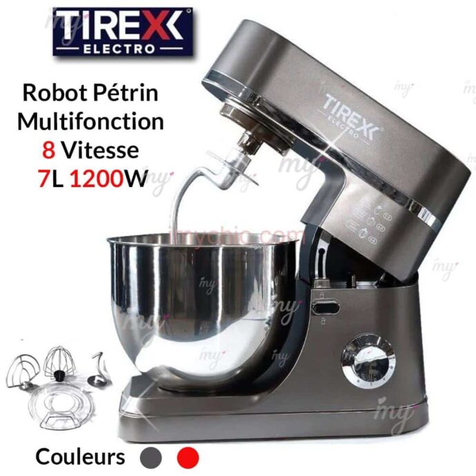 ⁦عجان TIREXX متعدد الوظائف - Ptr90R - 7 لتر - 1200 واط TIREXX Robot Pétrin Multifonctions – Ptr90R – 7 L – 1200 W⁩ - الصورة ⁦7⁩