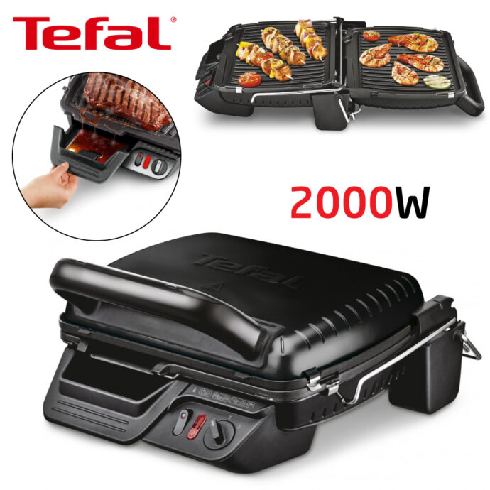 شواية كهربائية أصلية من تيفال gc308812 Tefal Grille Viande 3 EN 1 GC308812 /Panini / Barbecue/ Ultracompact - 2000 W Noir