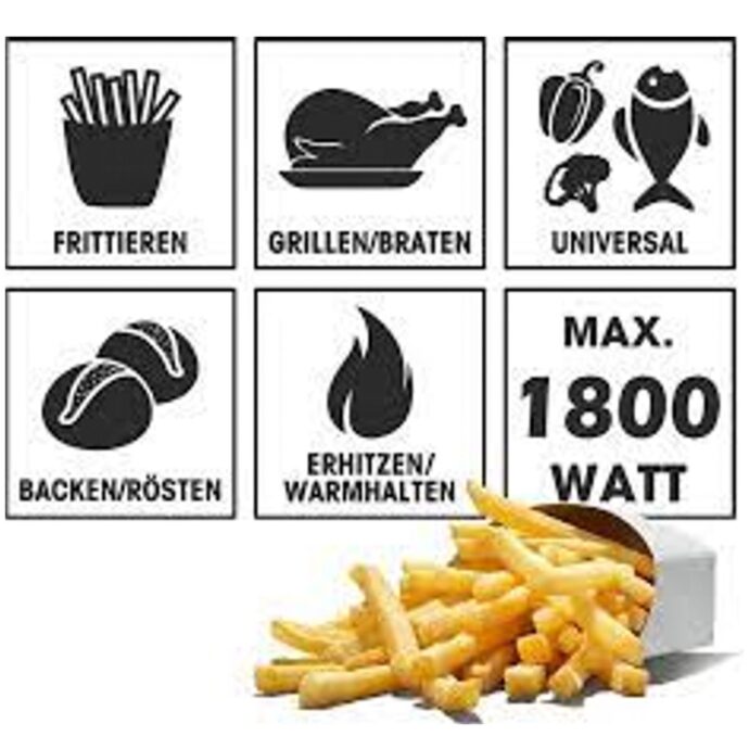 ⁦مقلاة كيتشن لاب الخالية من الزيت 7.5 لتر - 10 برامج - شاشة لمس  1800 وات Friteuse sans Huile kitchenlab 7.5L - 10 programmes-Ecran tactile LED 1800W⁩ - الصورة ⁦2⁩