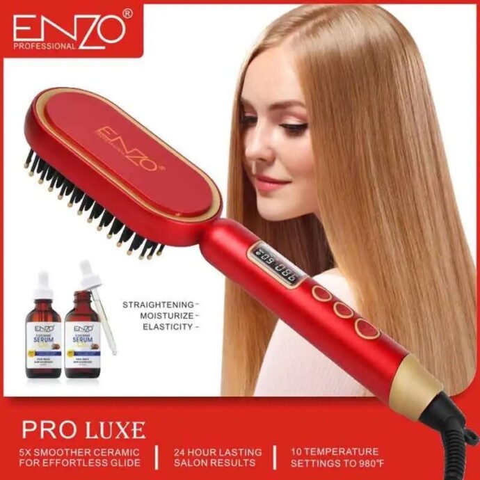 ⁦مشط شعر كهربائي مع مصل، إنزو، Brosse électrique pour cheveux avec sérum, Enzo, EN-4103⁩ - الصورة ⁦2⁩