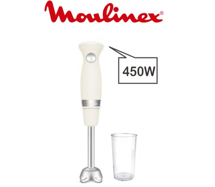 ⁦خلاط يدوي مولينكس Bras Mixeur Moulinex 450 watts Soleil DD471A10 أبيض⁩ - الصورة ⁦2⁩