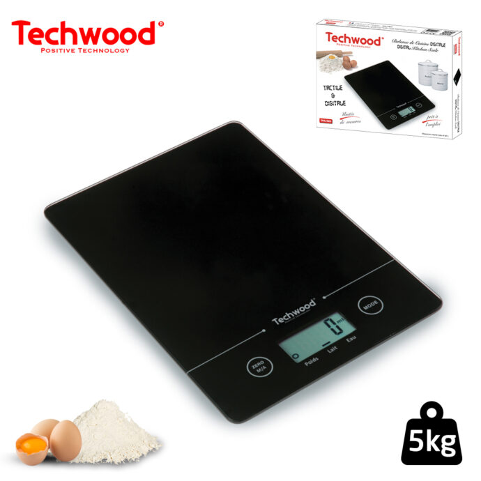 ميزان مطبخ الكتروني بشاشة رقمية لوزن أصغر الكتل بدقة عالية Techwood Balance de Cuisine Digitale Avec Ecran LCD 5kg TPA-526