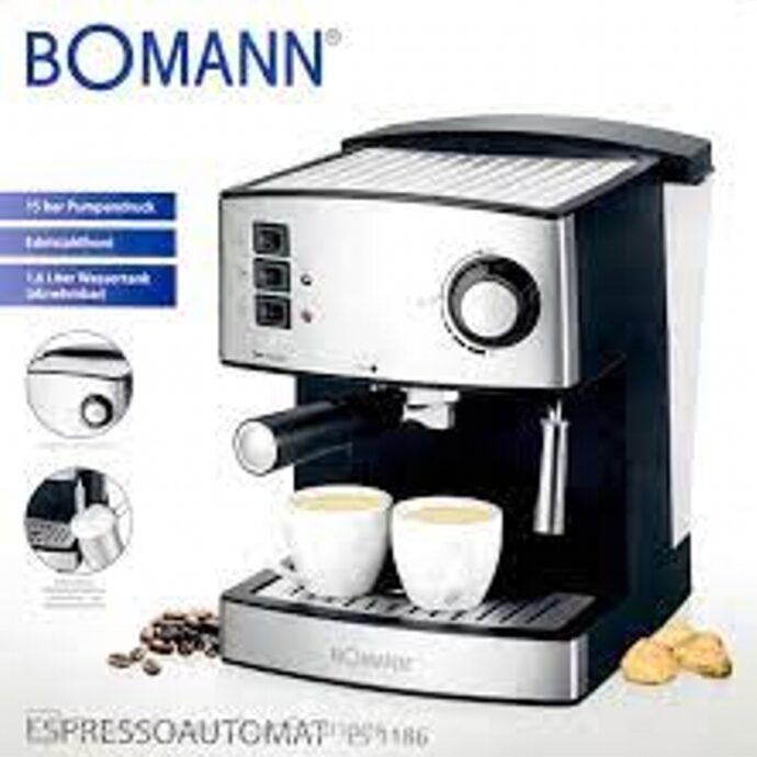 ماكينة تحضير القهوة إسبريسو والكابتشينو من بومان لألذ وأحسن قهوة Machine à café expresso et cappuccino Bomann ES 1186