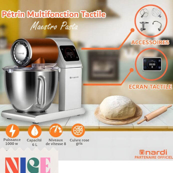 ⁦عجان ناردي رقمي PETRIN NARDI MAESTRO PASTA 1000W GRIS⁩ - الصورة ⁦2⁩