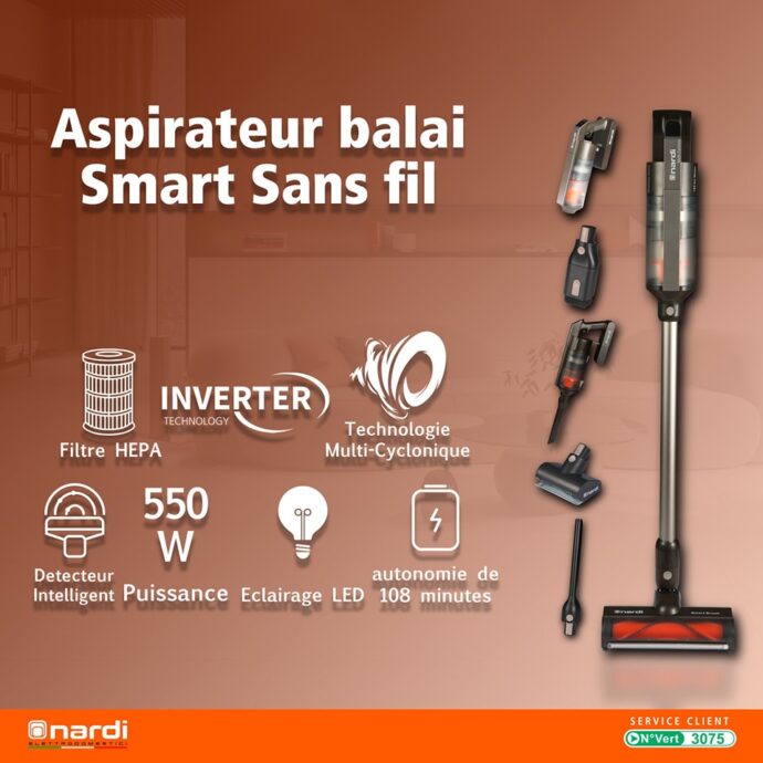 شفاط لاسلكي من ناردي Nardi Aspirateur Balai sans Fil Smart- NAS55B10