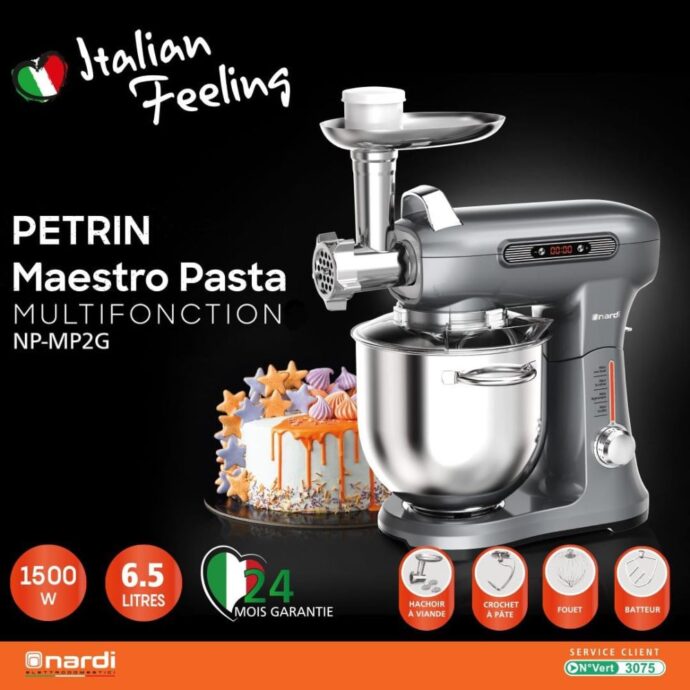 ⁦عجانة ناردي الاطالية 6.5 لتر 1500 واط Pétrin multifonction Maestro Pasta de Nardi⁩ - الصورة ⁦11⁩