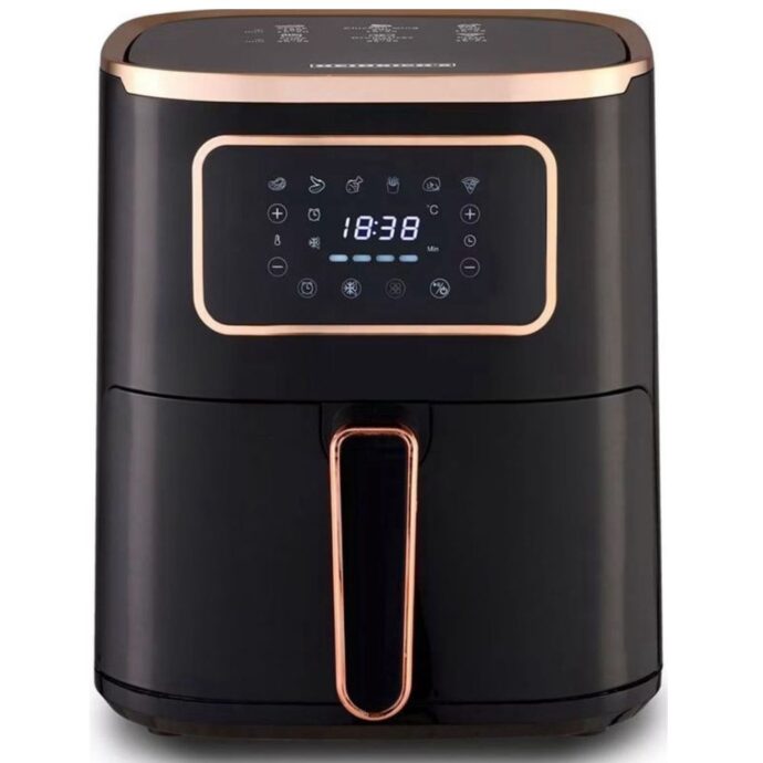 ⁦مقلاة كهربائية الالمانية بدون زيت 5 لتر بتقنية فراي فورس 360 درجة 1450 وات Heinrichs Germany Friteuse à air chaud 5L avec écran LED 1450 W⁩ - الصورة ⁦4⁩