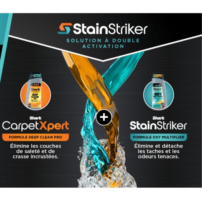 ⁦منظف ​​البقع Shark StainStriker مع 5 أدوات Shark StainStriker Nettoyeur de taches avec 5 outils dont accessoire pour animaux, suceur plat, tuyau, 2 Formules nettoyage sur mesure Élimine taches, odeurs, saleté. Léger et portable, 450W PX200EUT⁩ - الصورة ⁦9⁩