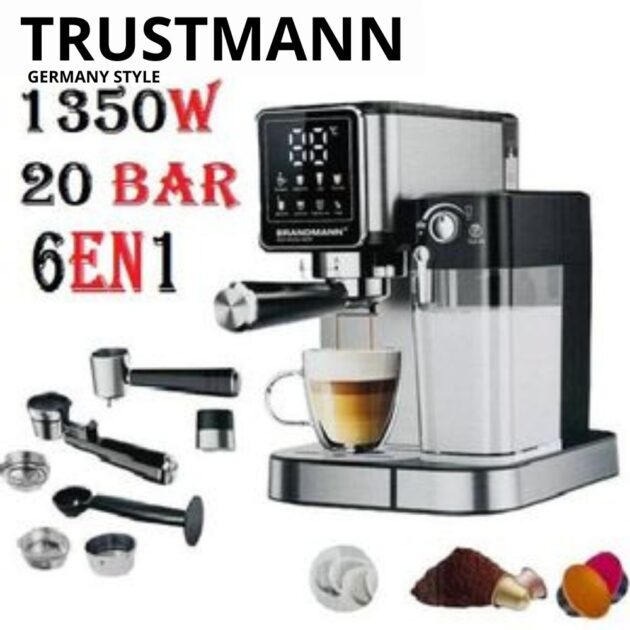 TRUSTMANN Machine A Café 6 EN 1 Avec Réservoir De Lait - 20 Bars 1350 W - CM003-Noir-Agent