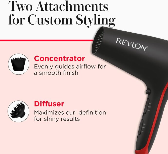 ⁦مجفف شعر ريفلون سموث ستاي 2000 واط - موزع تكثيف الشعر REVLON RVDR5317 Sèche-cheveux Smoothstay 2000W - Diffuseur Volumateur⁩ - الصورة ⁦5⁩