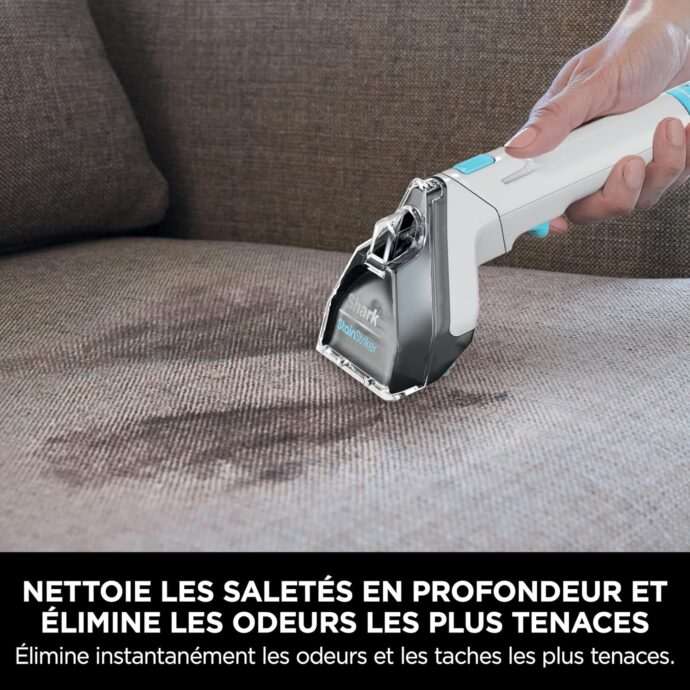 ⁦منظف ​​البقع Shark StainStriker مع 5 أدوات Shark StainStriker Nettoyeur de taches avec 5 outils dont accessoire pour animaux, suceur plat, tuyau, 2 Formules nettoyage sur mesure Élimine taches, odeurs, saleté. Léger et portable, 450W PX200EUT⁩ - الصورة ⁦10⁩