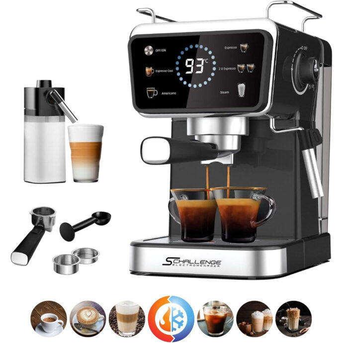 ⁦آلة تحضير قهوة  20 بار لتحضير ساخن او بارد Schallenge Machine A Café moulu AMB-021CM⁩ - الصورة ⁦9⁩