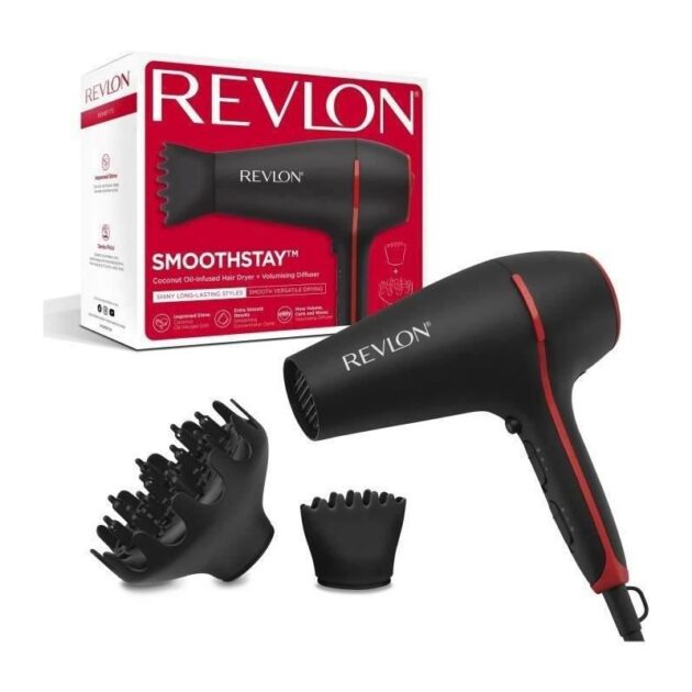 مجفف شعر ريفلون سموث ستاي 2000 واط - موزع تكثيف الشعر REVLON RVDR5317 Sèche-cheveux Smoothstay 2000W - Diffuseur Volumateur