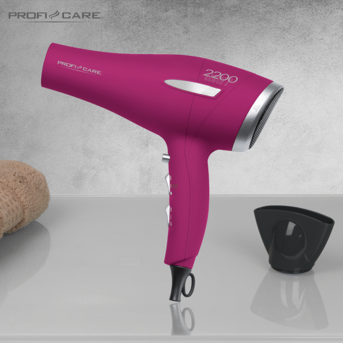⁦مجفف الشعر الاحترافي ProfiCare PC-HT 3045 أرجواني/فضي Seche cheveux professionnel 2200 W⁩ - الصورة ⁦4⁩