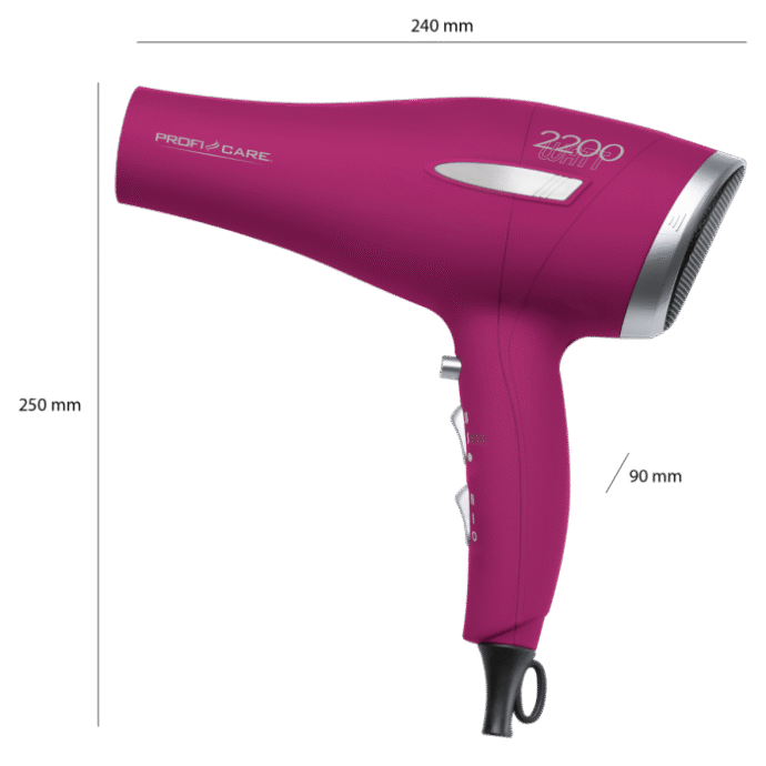 ⁦مجفف الشعر الاحترافي ProfiCare PC-HT 3045 أرجواني/فضي Seche cheveux professionnel 2200 W⁩ - الصورة ⁦7⁩