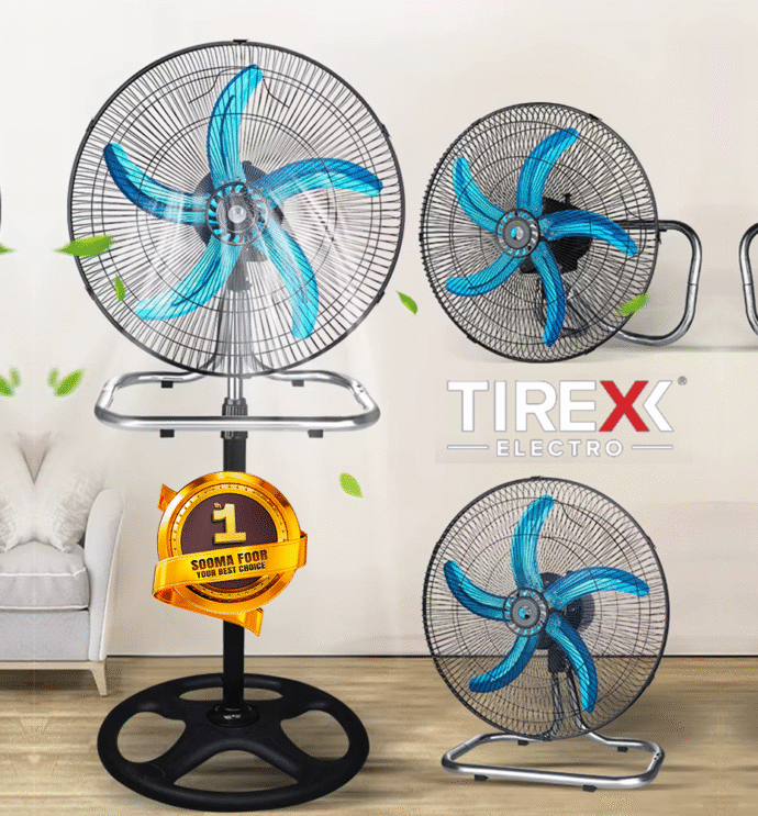 مروحة 3 في 1 بسرعات قوية جدًا مع جهاز تحكم عن بعد TIREXX FRANCE Ventilateur 3 positions  Très Puissantes Avec Télécommande