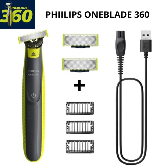 آلة حلاقة فيليبس Philips Rasoir Électrique - OneBlade 360 + accesoires Rasoir taille, stylise et rase