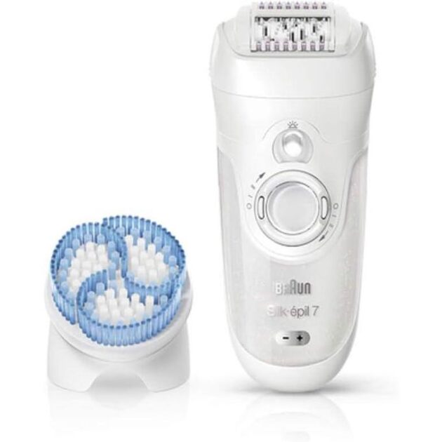 جهاز براون سيلك-إبيل 7 سكين سبا 7-921e لإزالة الشعر وتقشيره للاستخدام الجاف والمبلل Braun Silk-epil 7 SkinSpa 7-921e Système d'épilation et d'exfoliation humide et sèche 2 en 1 avec 2 accessoires