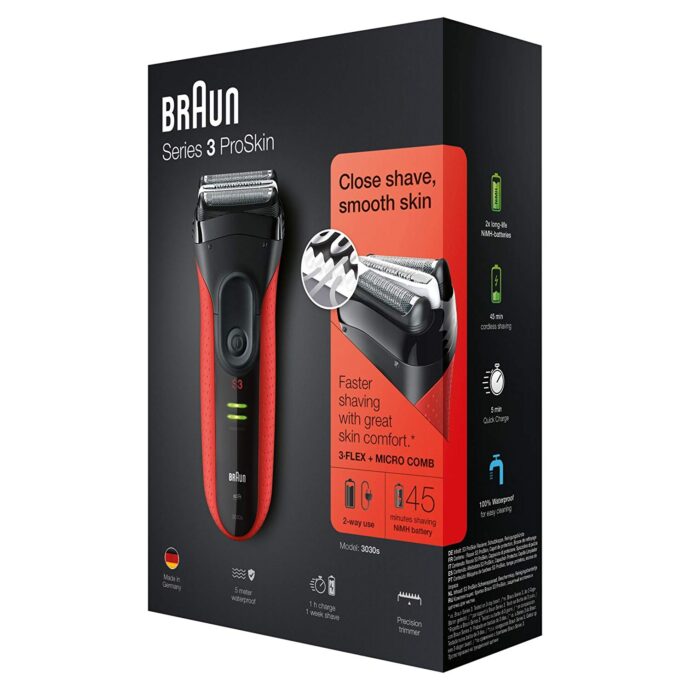 ⁦ماكينة حلاقة اللحية الكهربائية للرجال من براون سيريز 3 بروسكين 3030sBraun Series 3 ProSkin 3030s Rasoir Électrique Homme Barbe⁩ - الصورة ⁦6⁩