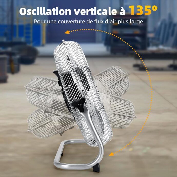 ⁦مروحة أرضية من تيراكس مصنوعة من الفولاذ Tirexx Ventilateur de Sol 50 cm | Ventilateur sur Pied 120W⁩ - الصورة ⁦3⁩