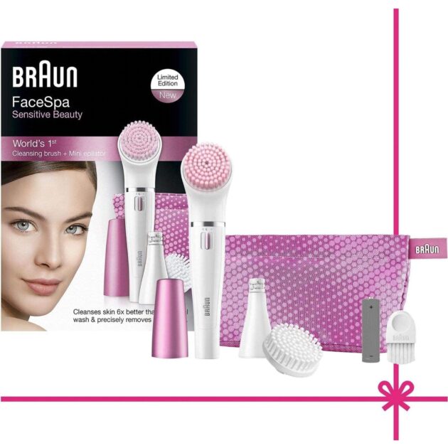 فرشاة تنظيف الوجه وجهاز إزالة شعر الوجه من براون فيس كولور Braun face se832s color facial cleansing brush & facial epilator