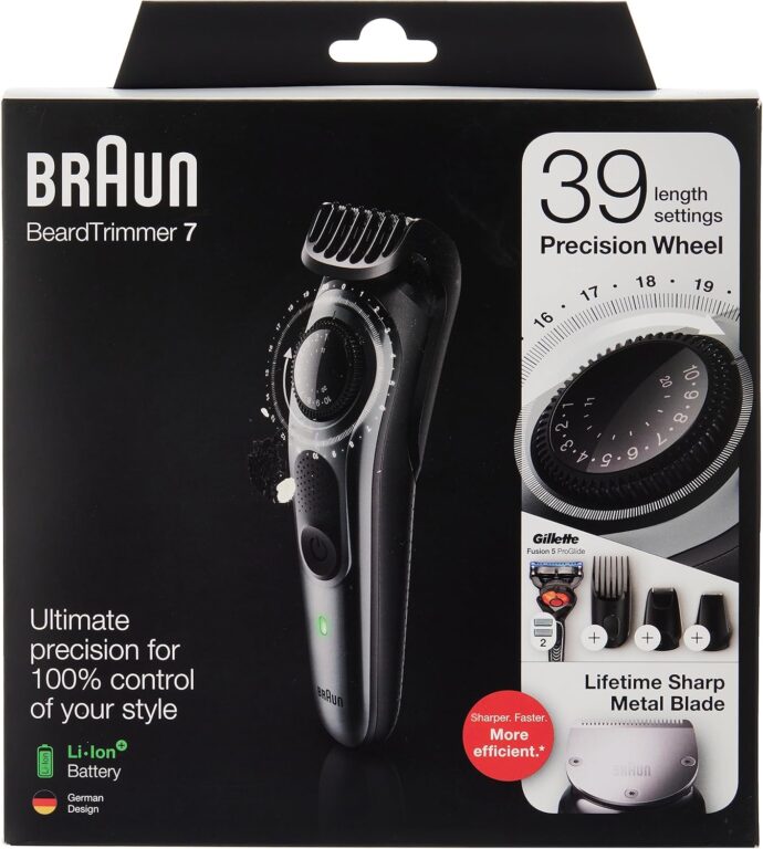 ⁦ماكينة حلاقة اللحية والشعر براون BT7240 Series 7 مع شفرة جيليت فيوجن 5 بروجلايدBraun Tondeuse à barbe BT7240 série 7 et tondeuse à cheveux avec rasoir Gillette Fusion5 ProGlide⁩ - الصورة ⁦6⁩