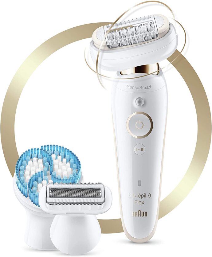 ⁦مجموعة براون سيلك-إبيل 9 فليكس بيوتي، SES 9010 3D، أبيض  Braun Silk-Epil 9 Flex Beauty Set, SES 9010 3D, White⁩ - الصورة ⁦4⁩