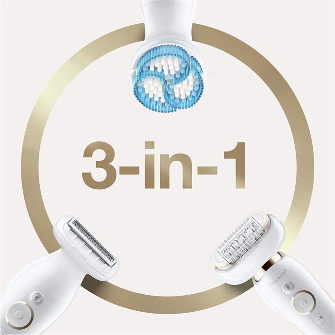 ⁦مجموعة براون سيلك-إبيل 9 فليكس بيوتي، SES 9010 3D، أبيض  Braun Silk-Epil 9 Flex Beauty Set, SES 9010 3D, White⁩ - الصورة ⁦3⁩