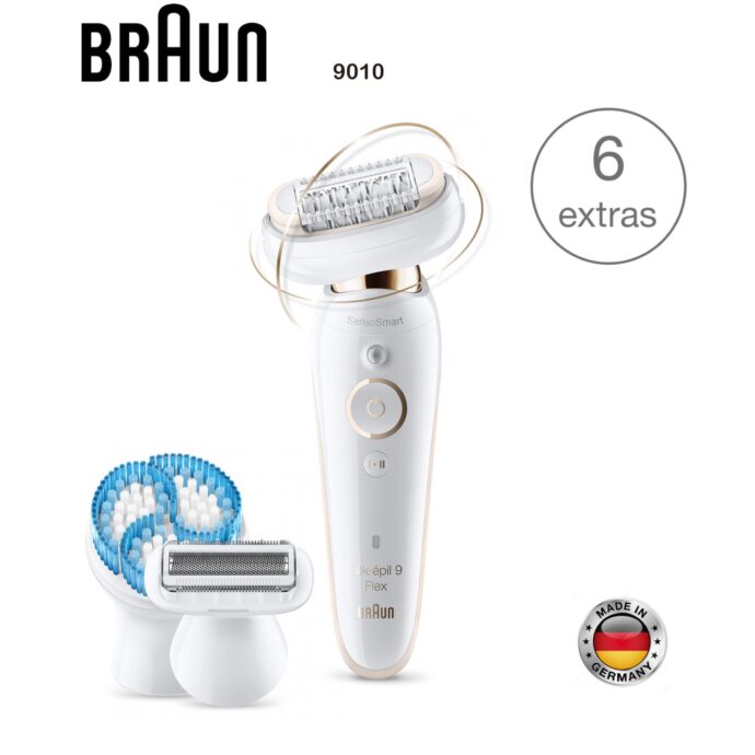 مجموعة براون سيلك-إبيل 9 فليكس بيوتي، SES 9010 3D، أبيض  Braun Silk-Epil 9 Flex Beauty Set, SES 9010 3D, White