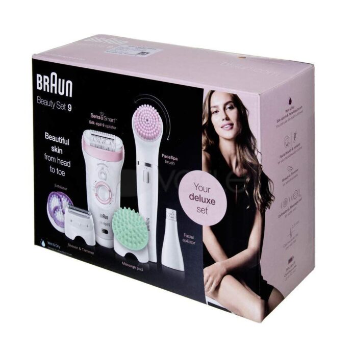 ⁦آلة إزالة الشعر براون سيلك-إبيل سيريز 9 Se 9-985 Bs أبيض/ورديBraun EPILATEUR Silk-Épil Series 9 Se 9-985 Bs Blanc/Rose⁩ - الصورة ⁦9⁩