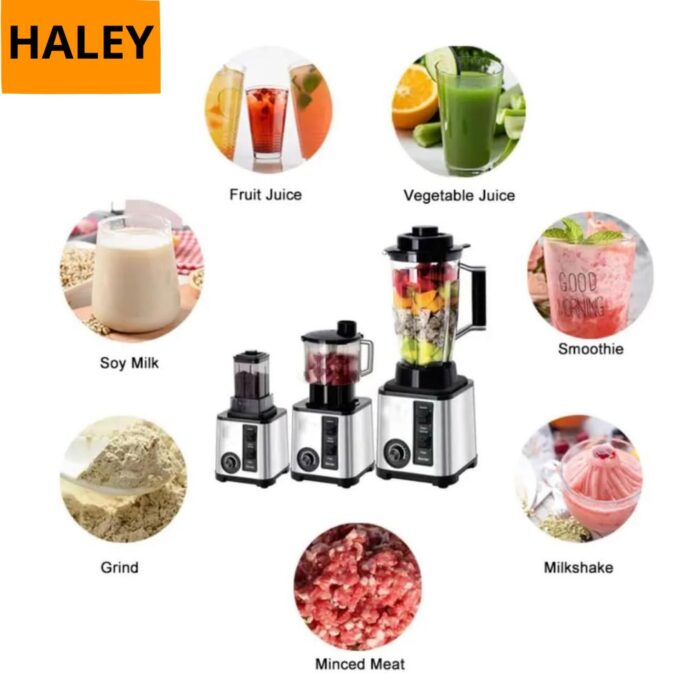 ⁦خلاط متعدد الوضائف هالي Blender Halei Mixeur Mélangeur Multifonction 3 En 1 Smoothie Maker 2L 5500 w⁩ - الصورة ⁦10⁩