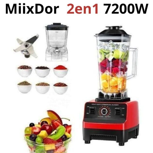 خلاط متعدد الوضائف ميكس دور Blender Silver Crest Mixeur Mélangeur Multifonction 2 En 1 Smoothie Maker 2L 7200 w