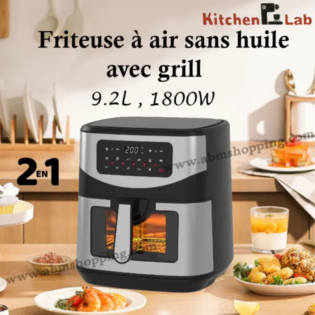 مقالة هوائية كيتشن لاب 9Kitchen & Home Friteuse sans Huile kitchenlab 9,2L - 9 programmes-Ecran tactile LED 1800W