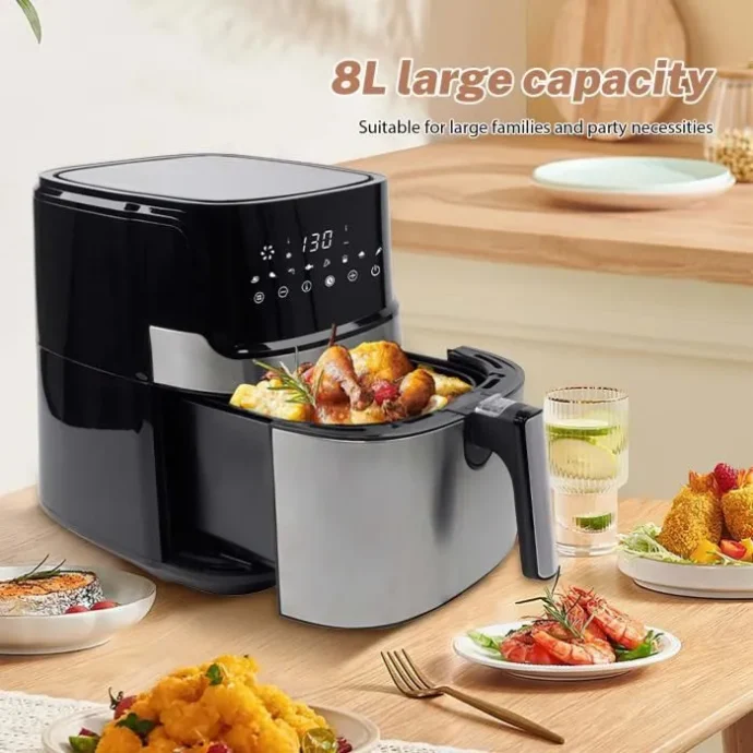 ⁦مقلاة هوائية من ميداك متعددة الوضائف KITCHEN LAB Friteuse Air Fryer 2 En 1 Sans Huile avec Grill - 6L 1500W⁩ - الصورة ⁦2⁩